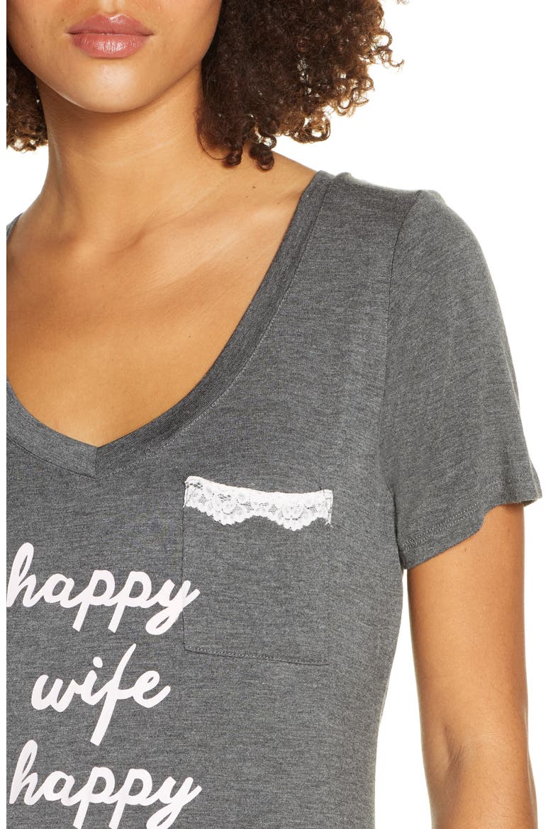 Intimates All American Sleep Shirt, Alternate, color, CHARCOAL HEATHER