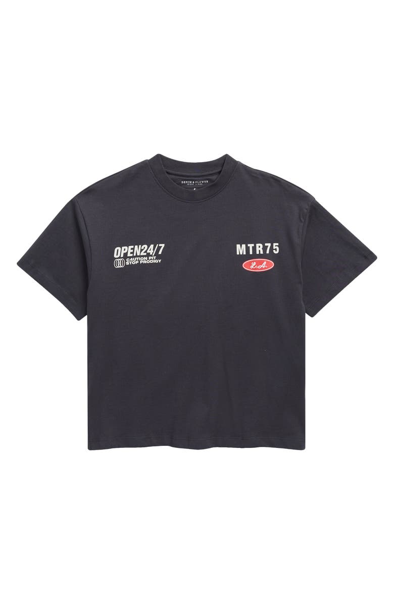 DENIM AND FLOWER Kids' Cotton Graphic T-Shirt, Main, color, Charcoal