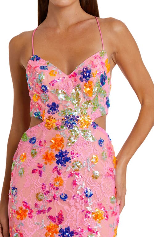 MAC DUGGAL MAC DUGGAL EMBELLISHED LACE STRAPPY COLUMN GOWN