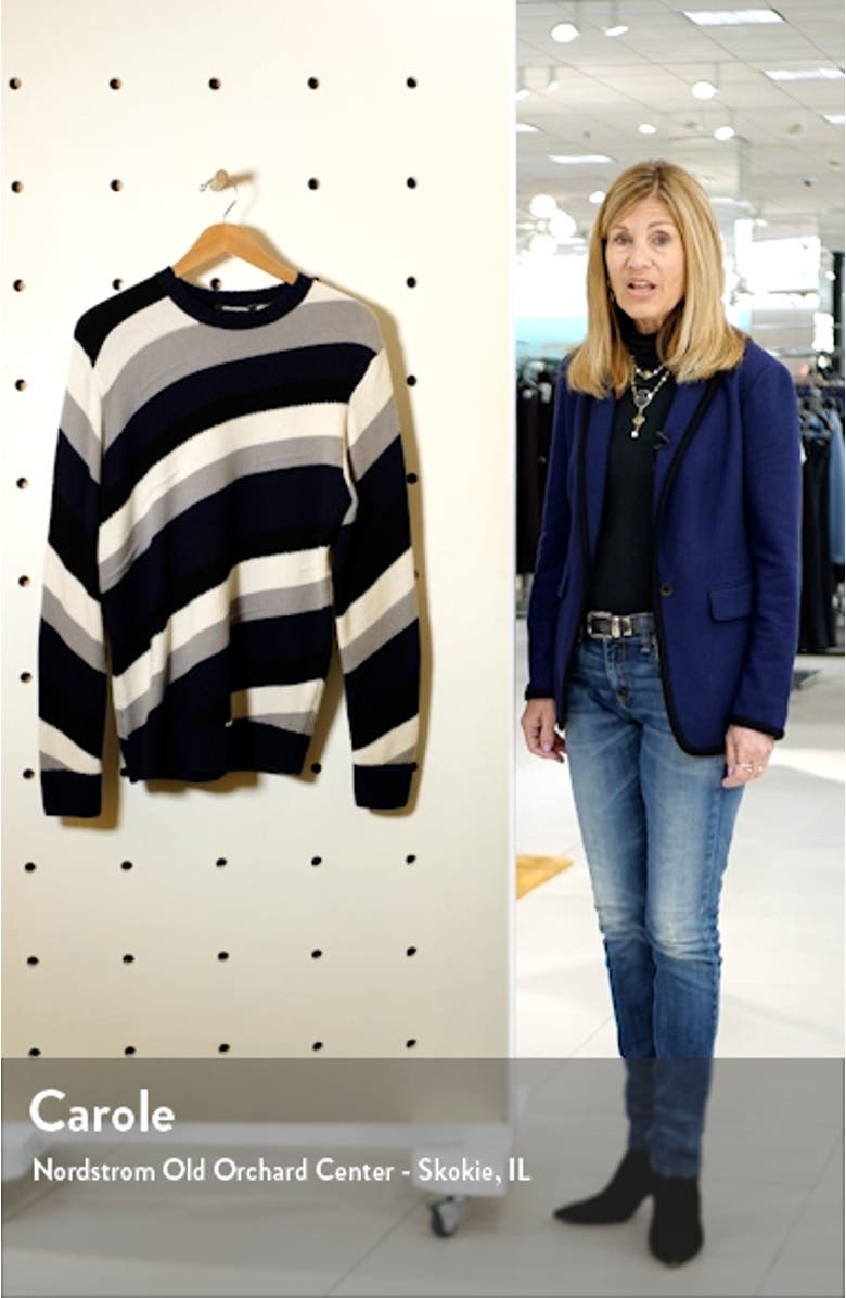 Diagonal Stripe Crewneck Sweater, sales video thumbnail