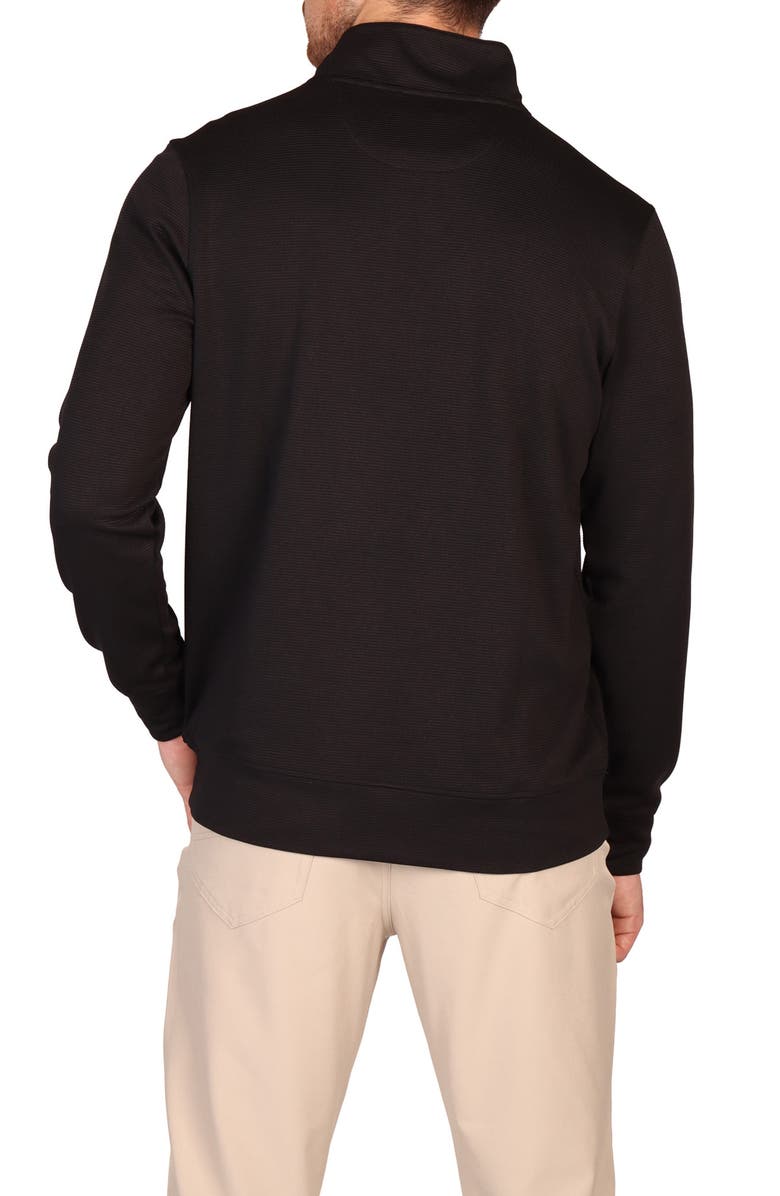 TailorByrd Rib Knit Quarter Zip Pullover, Alternate, color, Black