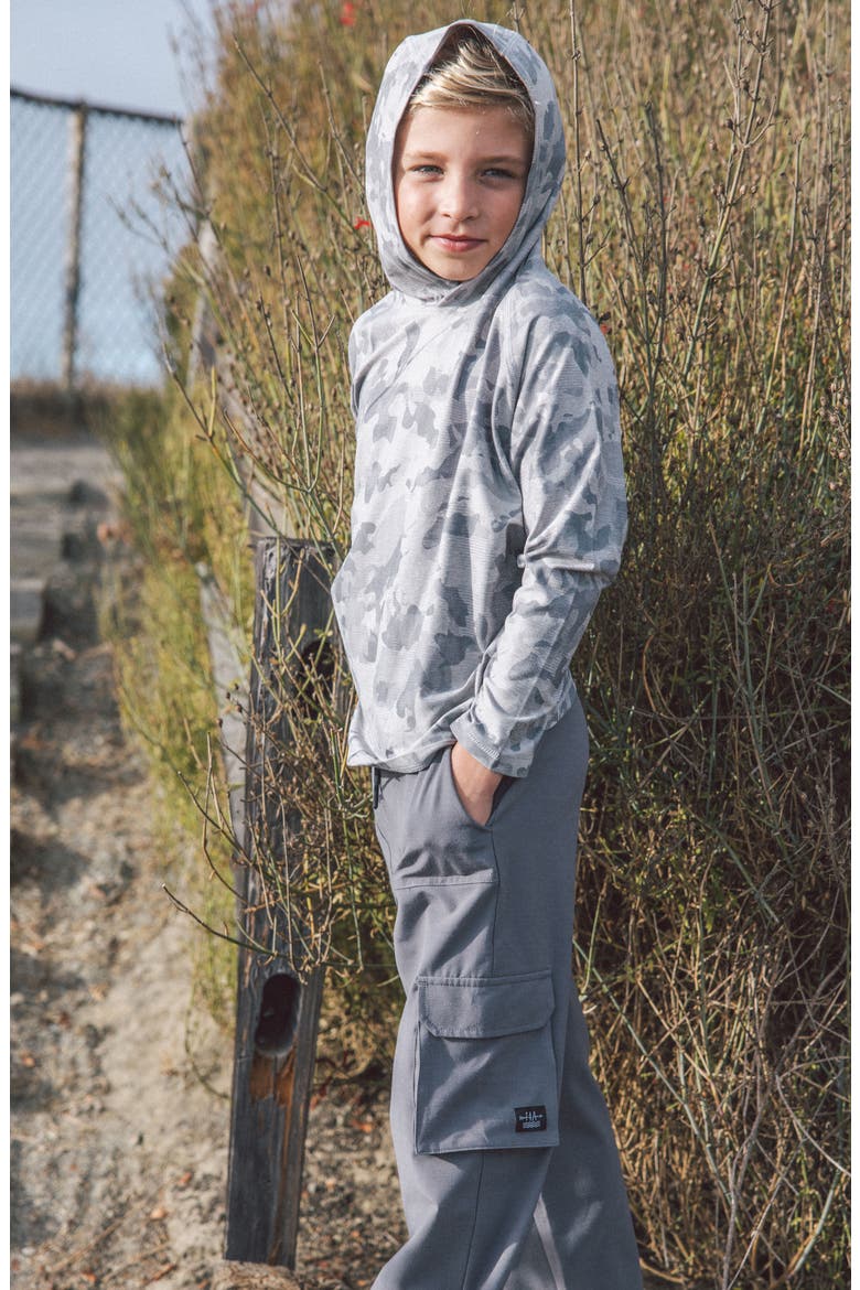 Kids' Carry-On Water Resistant Tech Cargo Pants, Alternate, color, SMOKED GREY