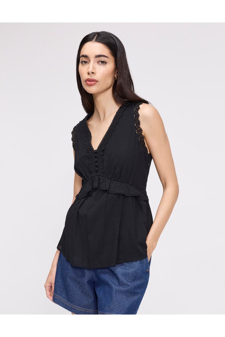 Cyma Sleeveless Cotton Top, Main, color, Black