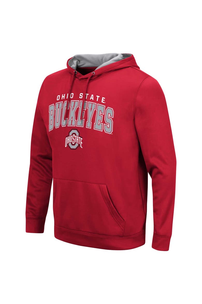 Men's Colosseum Scarlet Ohio State Buckeyes Resistance Pullover Hoodie, Alternate, color, Scarlet