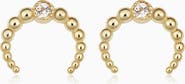 Oradina 14K Yellow Gold Wall St. Beaded Mini Studs