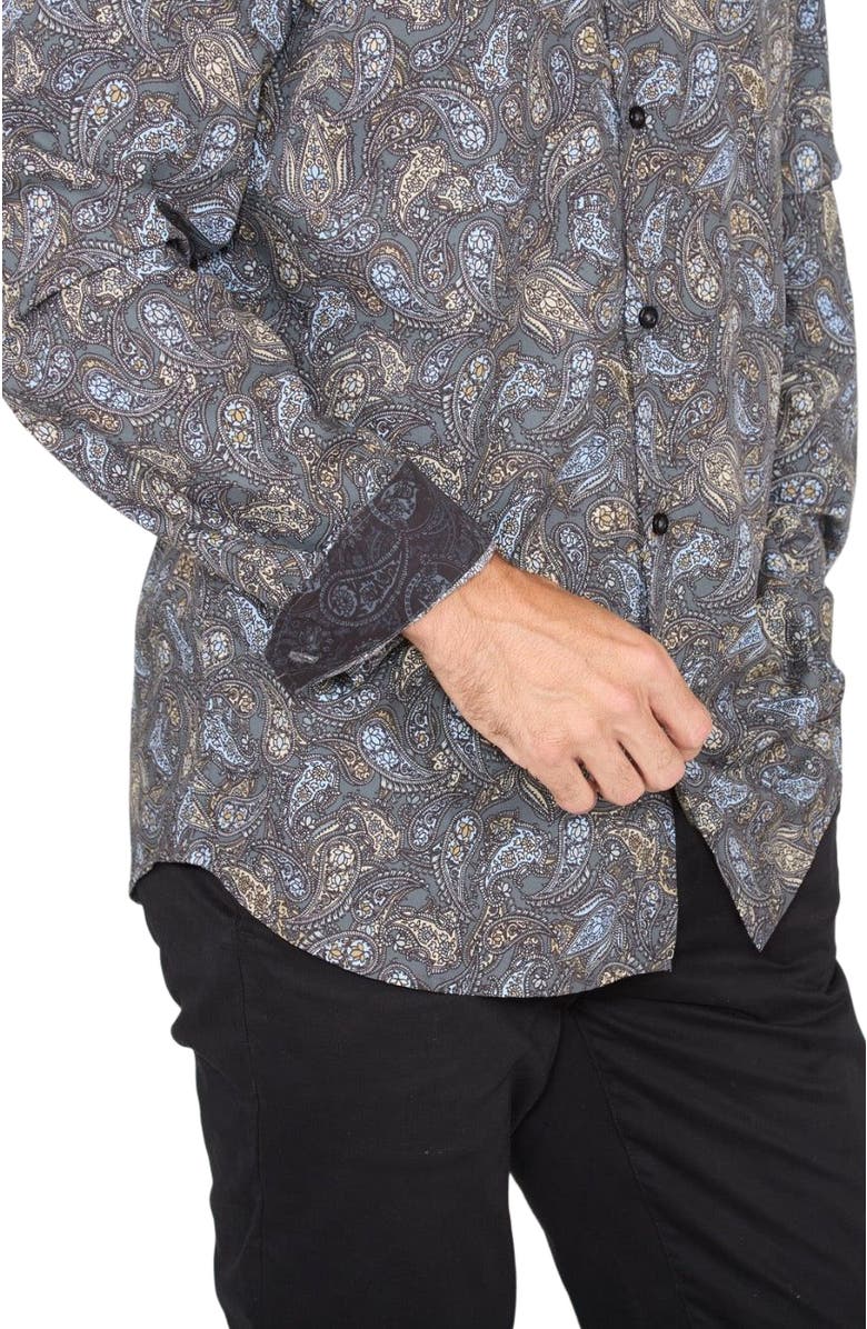 Lords of Harlech Morris Button-Up Shirt, Alternate, color, Madrid Paisley Smoke
