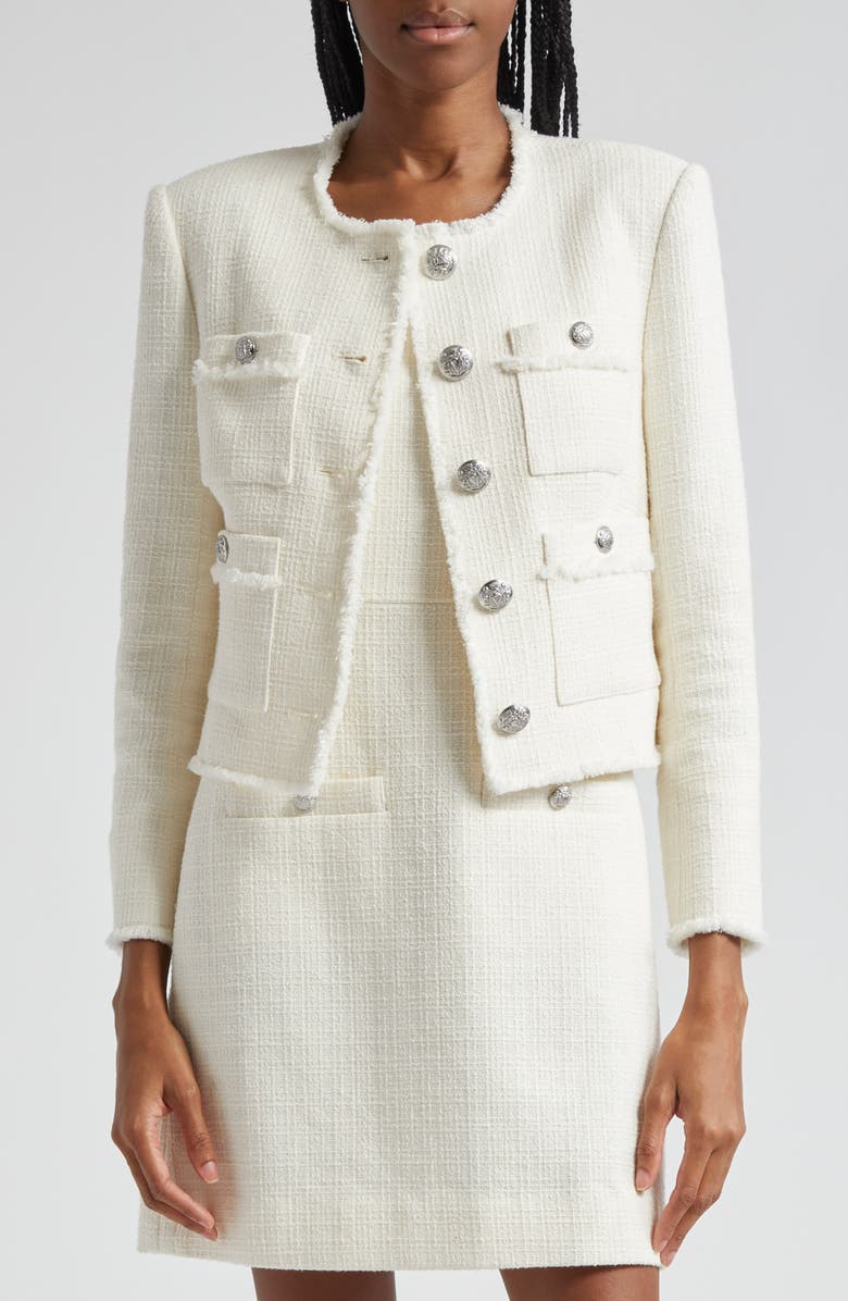 Veronica Beard Olbia Cotton Blend Tweed Jacket, Main, color,