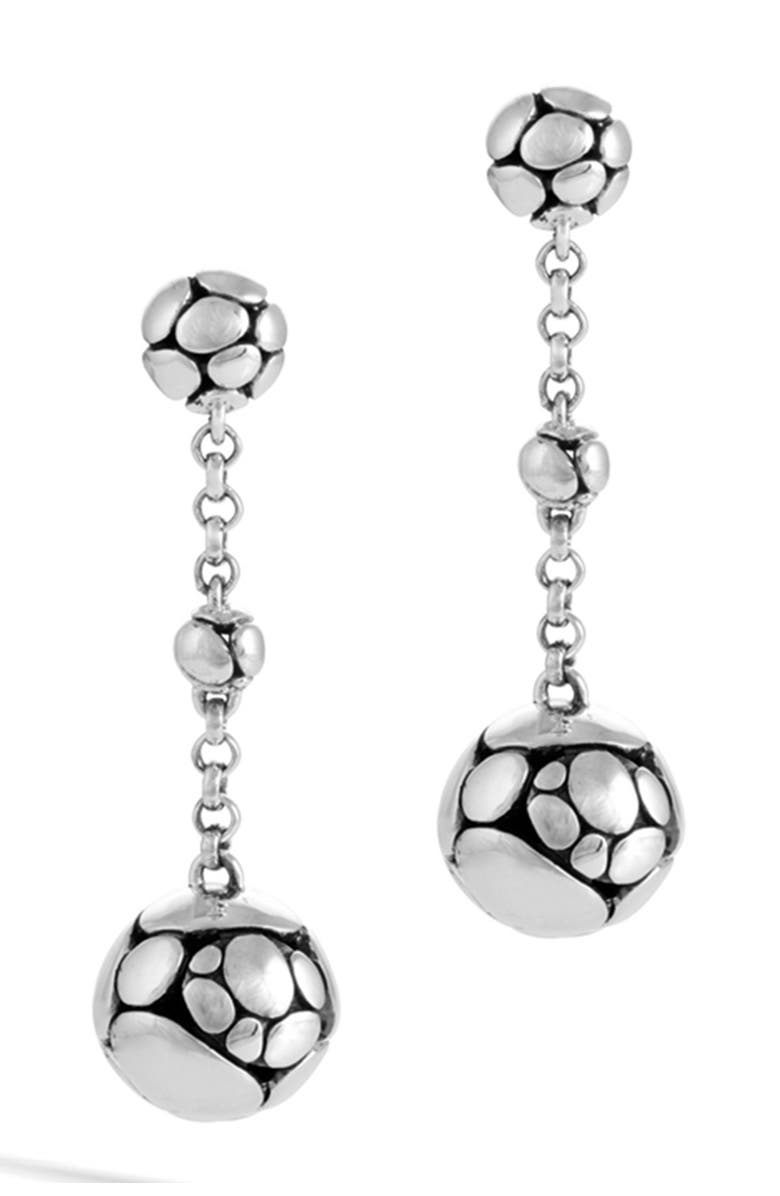 John Hardy Sterling Silver Kali Long Drop Earrings, Main, color, 