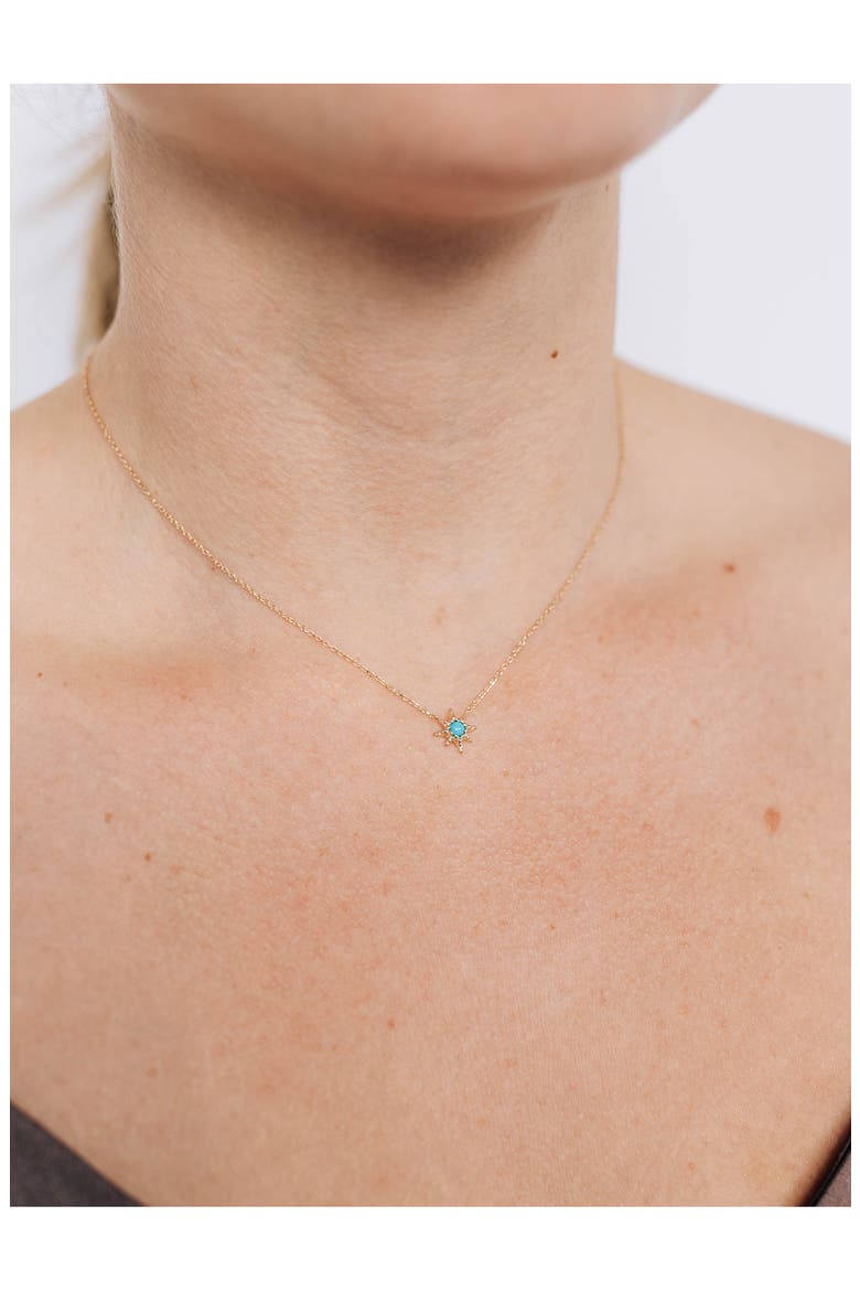 Starburst Turquoise Pendant Necklace, Alternate, color, GOLD