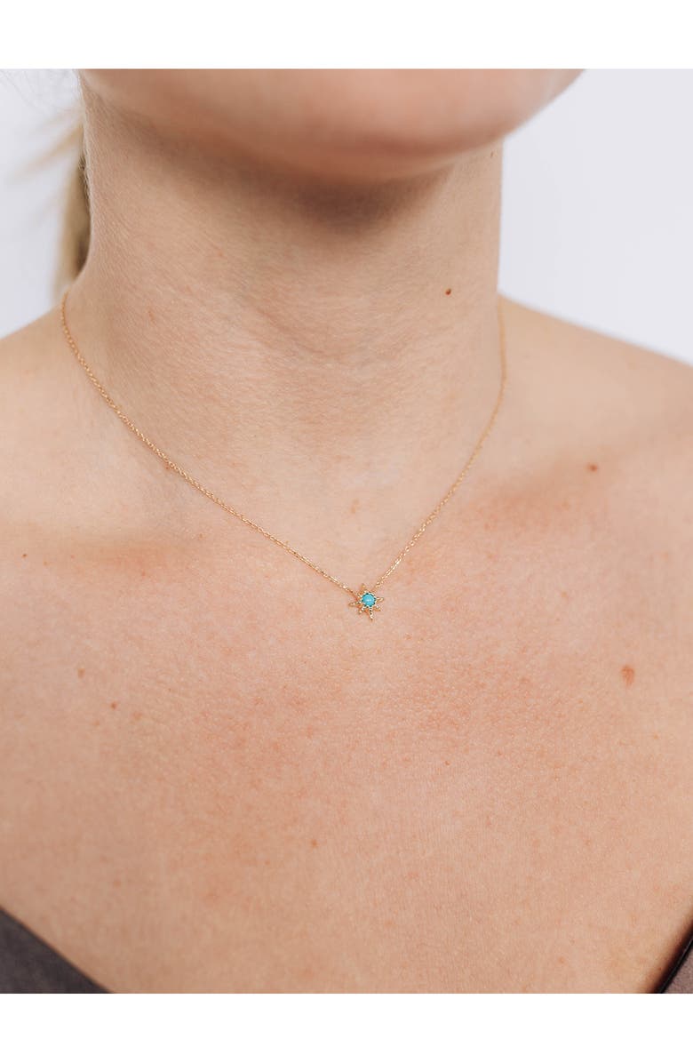 Anzie Starburst Turquoise Pendant Necklace, Alternate, color, Gold