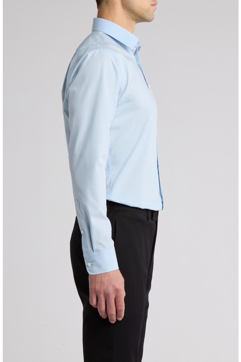 Non-Iron Trim Fit Solid Cotton Dress Shirt, Alternate, color, BLUE SKYWAY