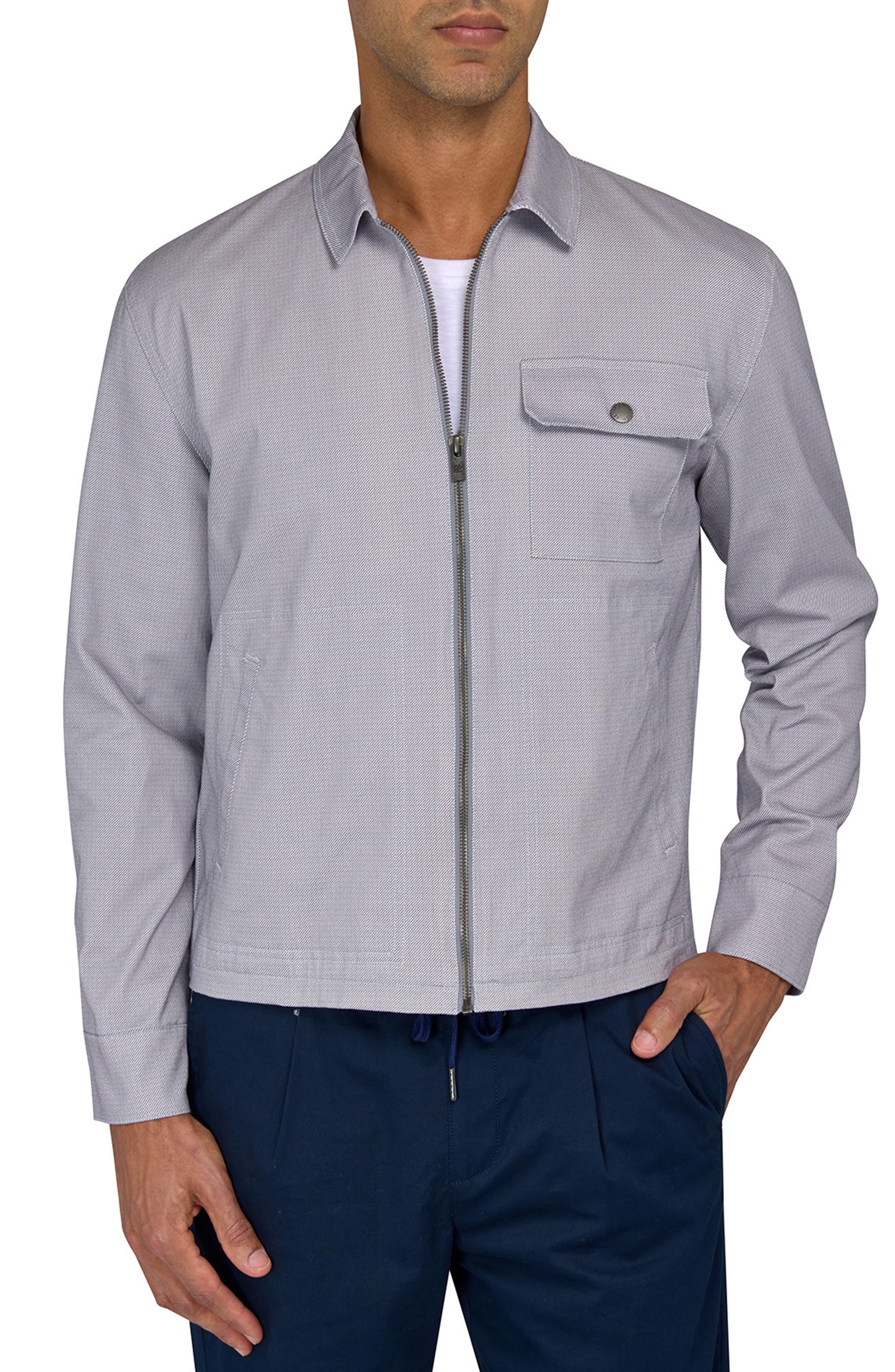 Brooklyn Brigade Slim Fit Solid Brooklyn Bridge Jacket in Grey 