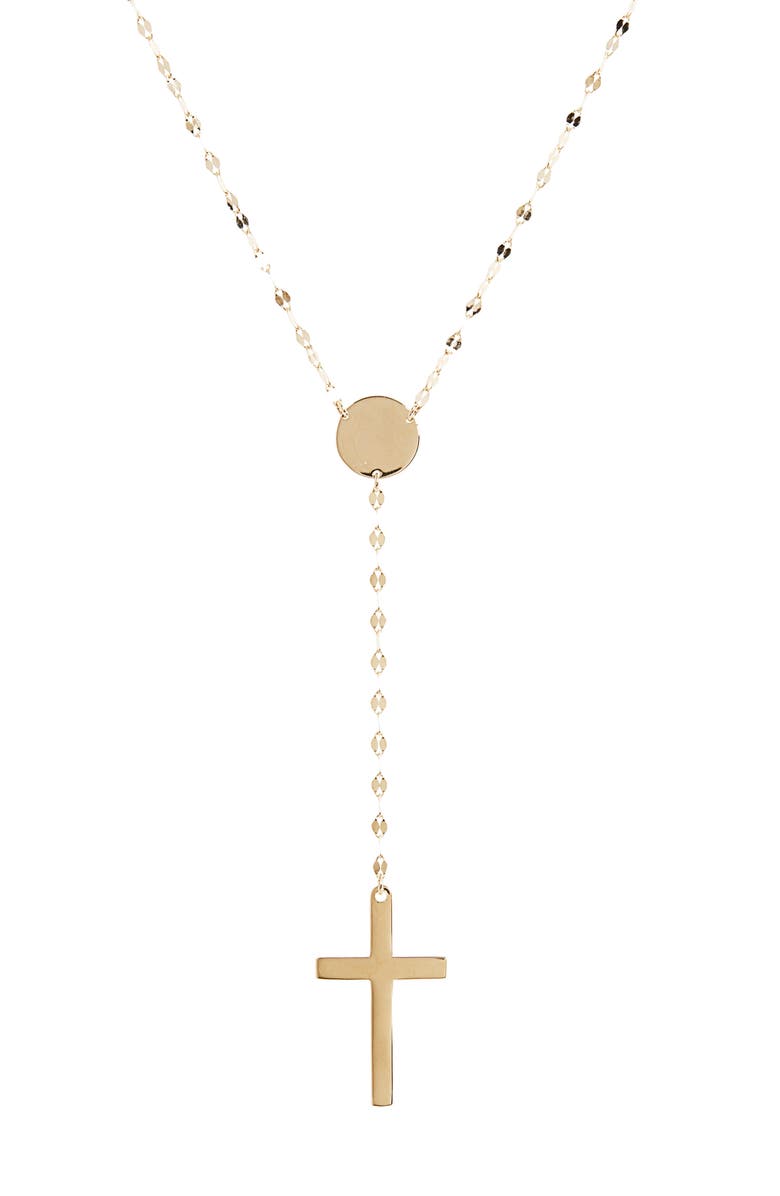 LANA 14K Gold Crossary Y-Necklace, Main, color, 