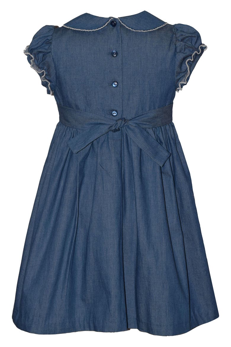 Kids' Smocked Denim Dress, Alternate, color, BLUE