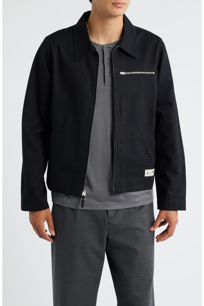 Organic Cotton Twill Work Jacket, Main, color, DEEP BLACK