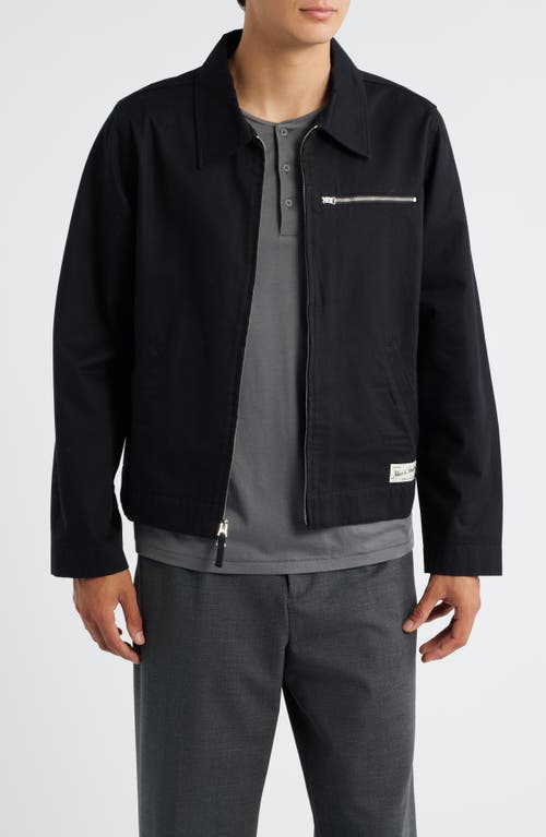 Merz B Schwanen Organic Cotton Twill Work Jacket In Black