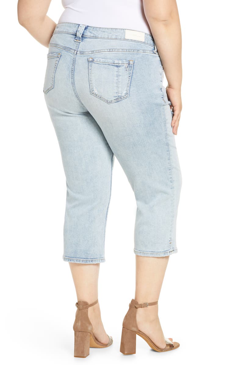 SLINK Jeans Distressed Crop Straight Leg Jeans, Alternate, color, Louise