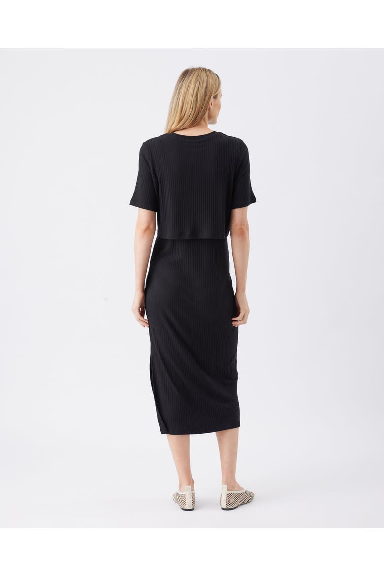 Ivy Rib Nursing Dress Black, Alternate, color, Black