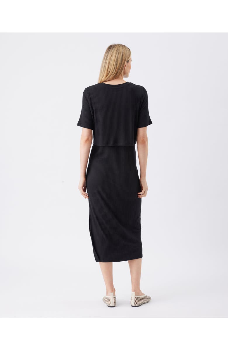 Ripe Maternity Ivy Rib Nursing Dress Black, Alternate, color, Black