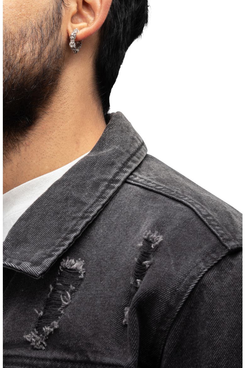 Tiger Savage Patch Denim Jacket, Alternate, color, BLACK
