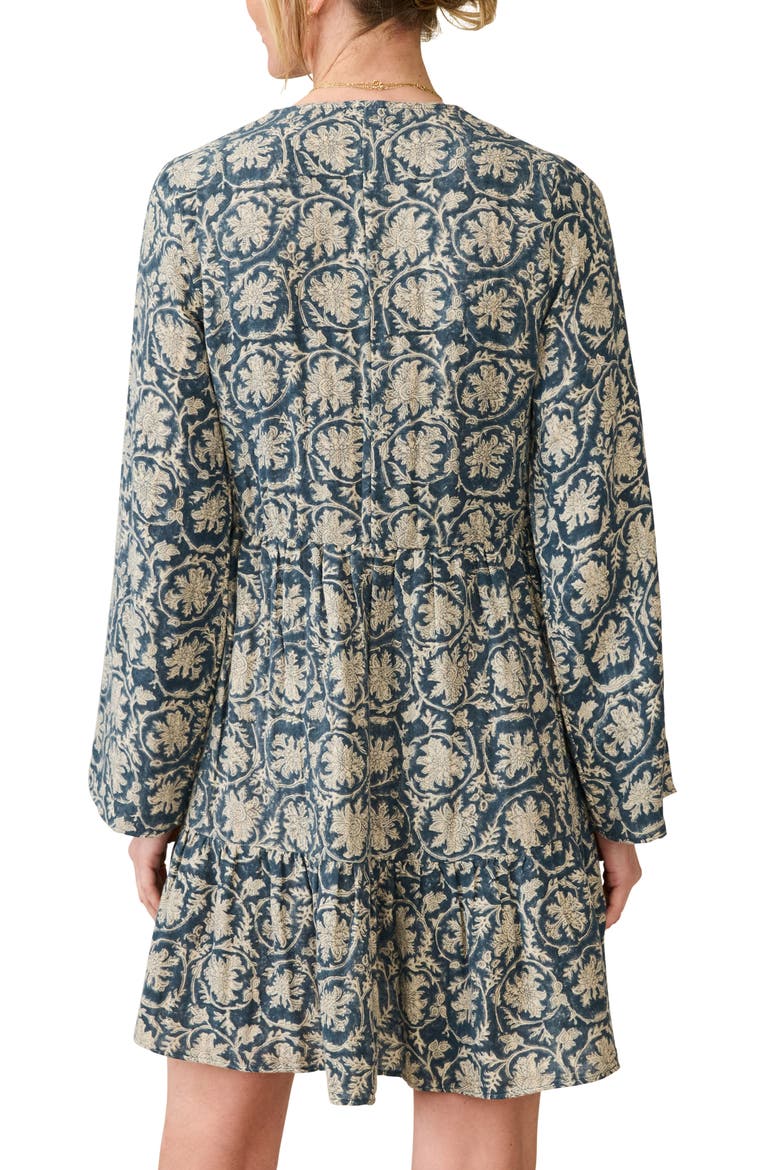Dune Oceana Floral Long Sleeve Babydoll Dress, Alternate, color, TRANQUIL TIDES PRINT