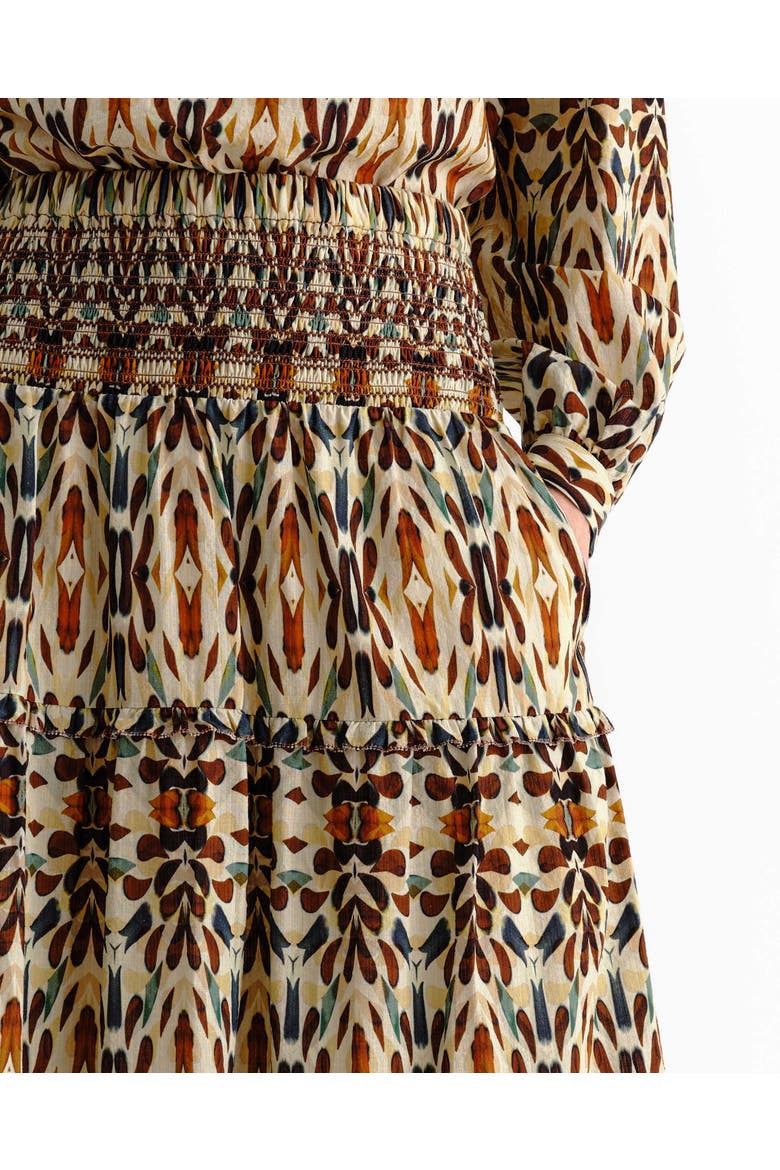 Kylie Smocked Midi Skirt, Alternate, color, Kaleidoscope Print