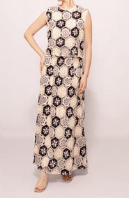 MELLODAY Crochet Detail Sleeveless Maxi Dress