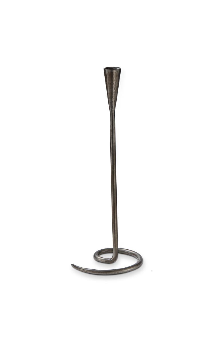 tag Loop Metal Taper Holder Large Dark Gray Iron Candle Holder, Main, color, Gray