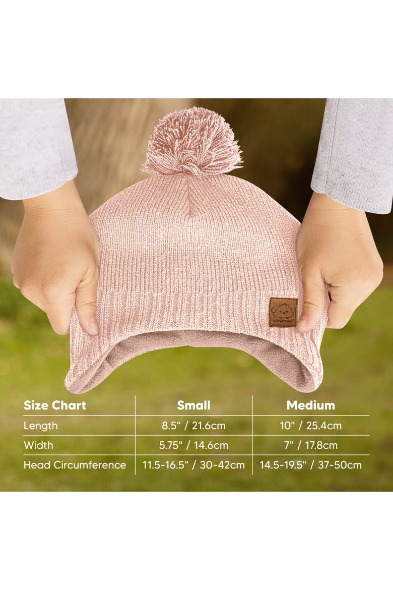 Muff Knitted Beanie, Alternate, color, Blush