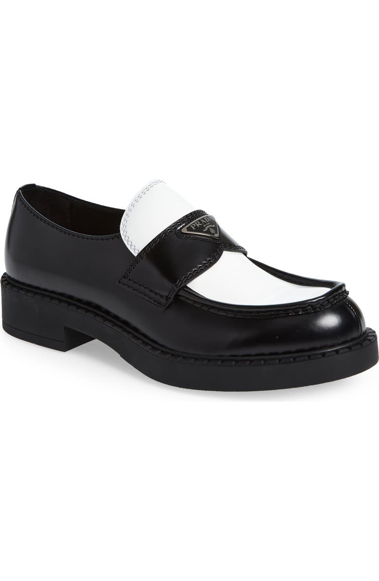 Prada Triangle Logo Loafer, Main, color,
