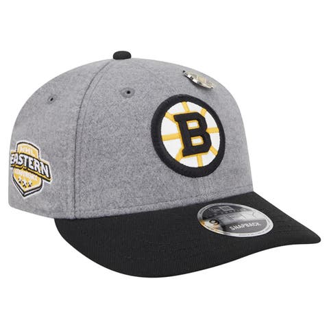 Men's New Era  Gray/Black Boston Bruins Wool Pin Low Profile 9FIFTY Snapback Hat