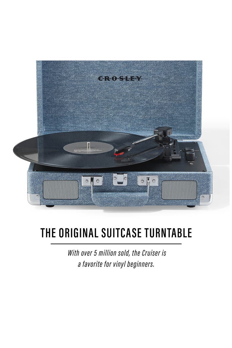 Cruiser Plus Record Player, Alternate, color, WASHED DENIM