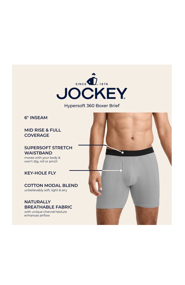 Jockey Big & Tall 2-Pack Hypersoft 360 Boxer Briefs, Alternate, color, Black