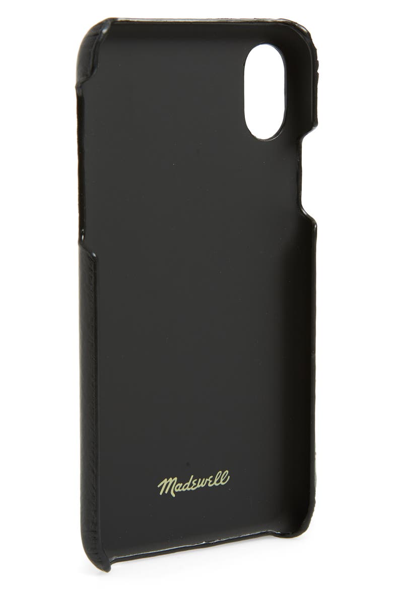 Card Slot Leather iPhone X/Xs Case, Alternate, color, TRUE BLACK