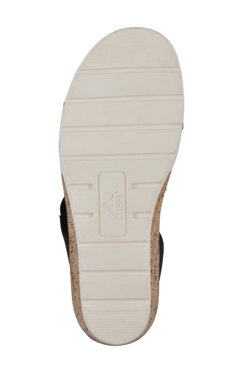Cliffs By White Mountain Tinnley Wedge Sandal In Black Nubuck