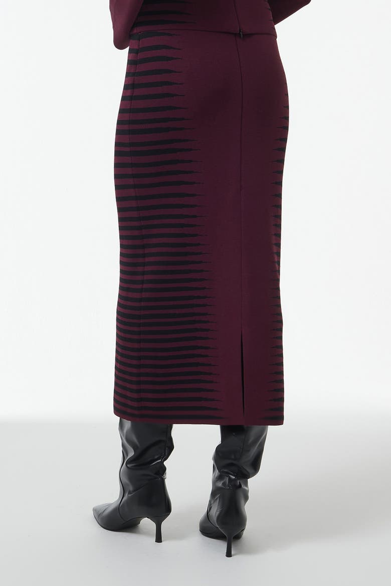 Jacquard Pencil Skirt - Shorter Length, Alternate, color, Red