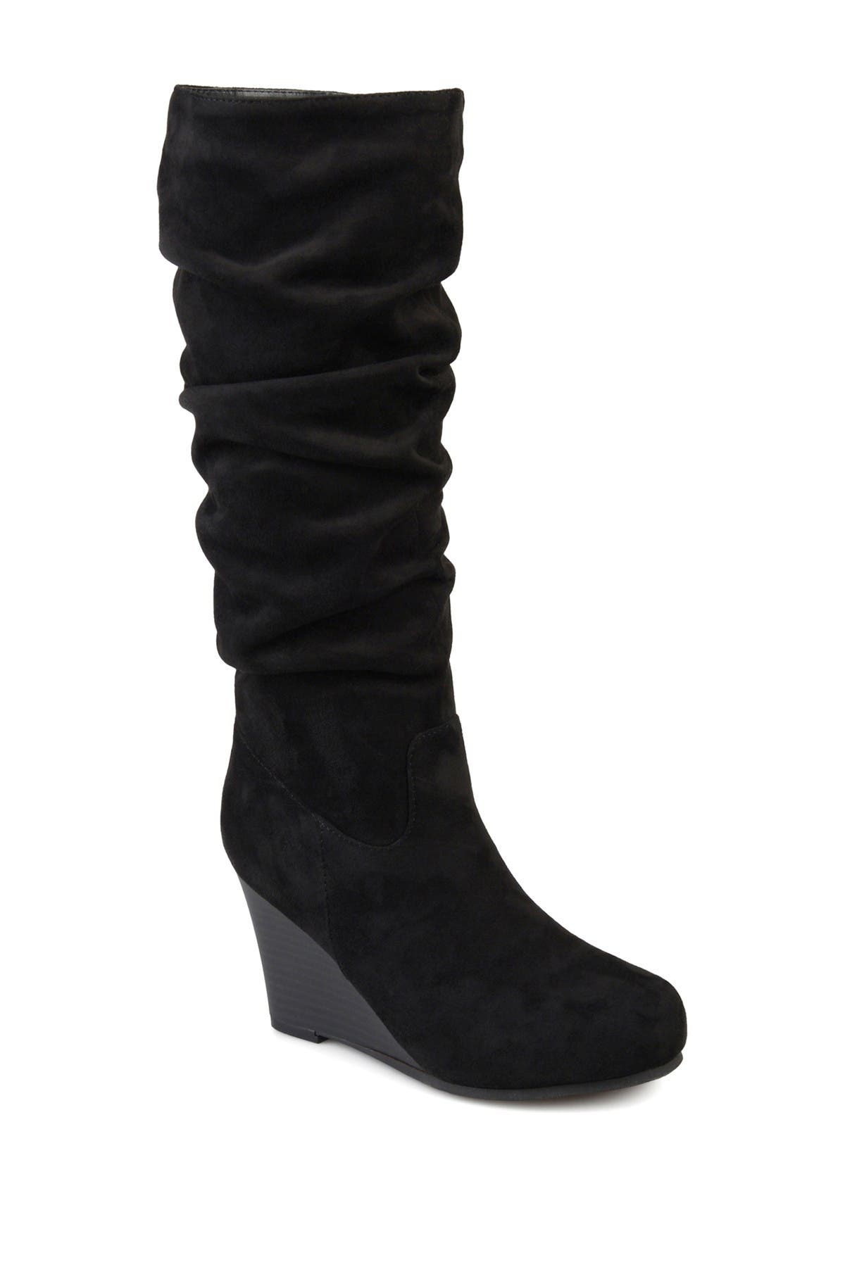 Journee Collection Haze Wide Calf Wedge Boot, Main, color, 