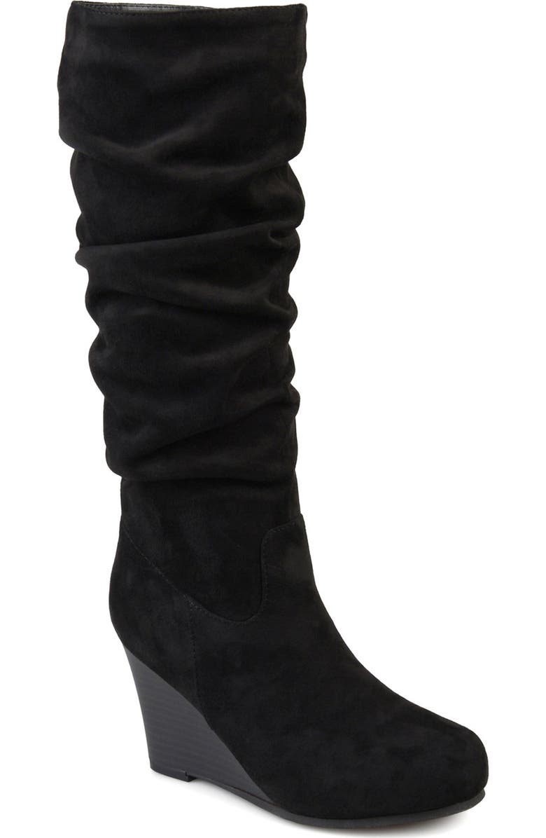 Journee Collection Haze Wide Calf Wedge Boot, Main, color,