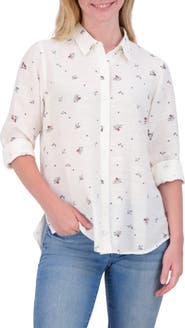 Lucky Brand Heart Print Button-Up Shirt