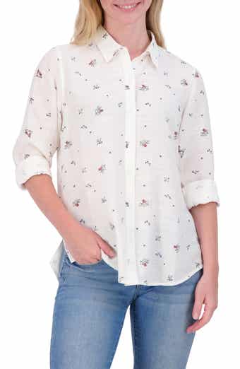 Heart Print Button-Up Shirt
