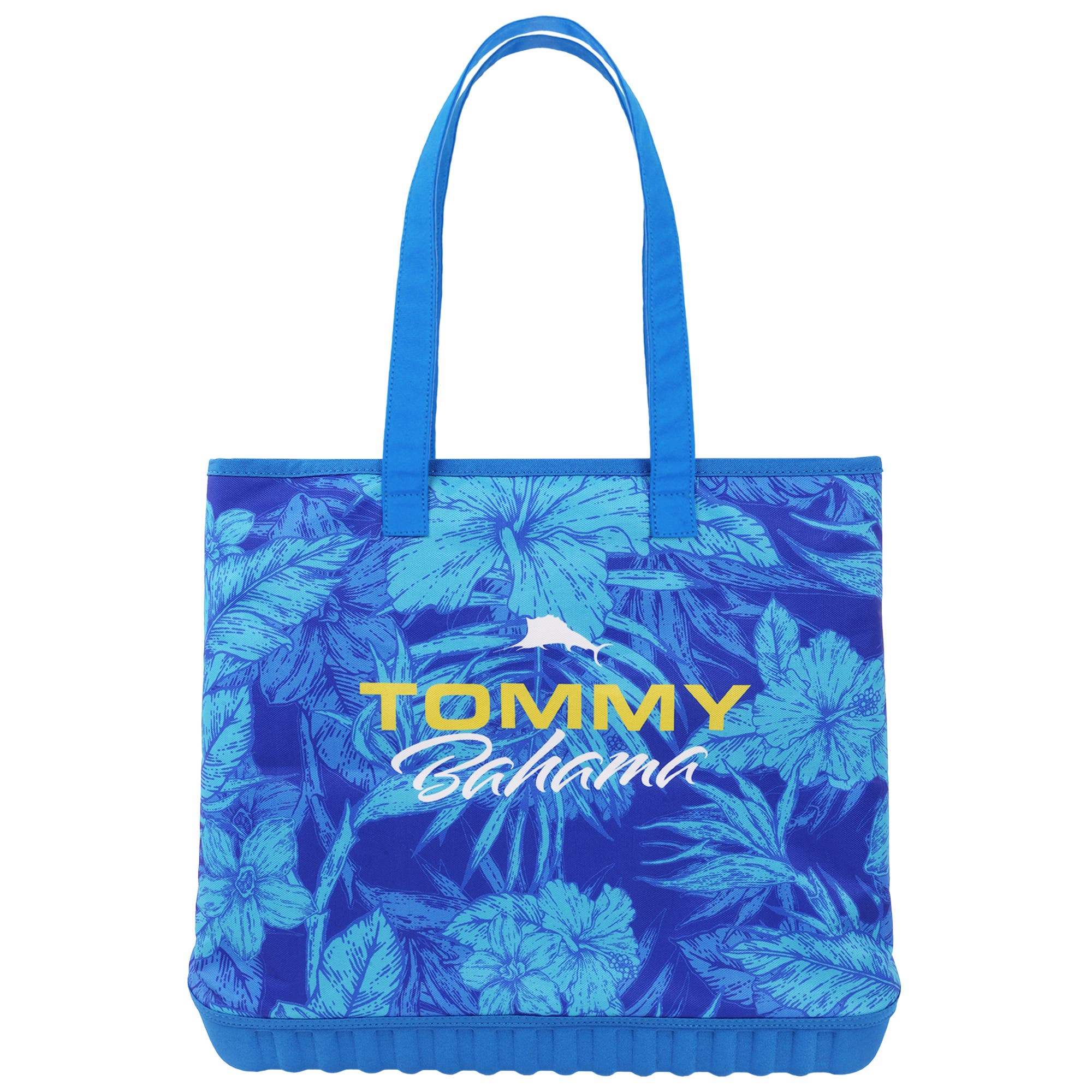Tommy Bahama Water-Repellent Tote with Pouch Tropical Floral Print, Alternate, color, Turquoise