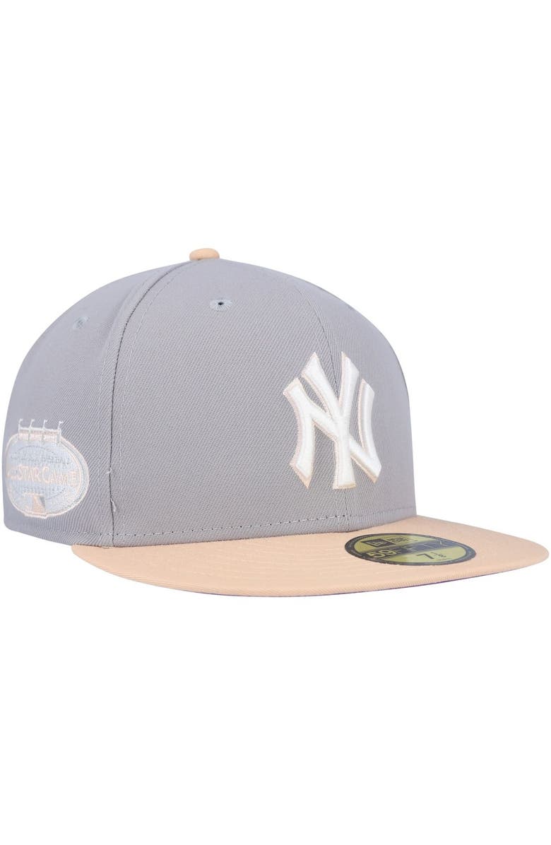 New Era Men's New Era Gray/Peach New York Yankees 2008 MLB All-Star Game Purple Undervisor 59FIFTY Fitted Hat, Main, color, 