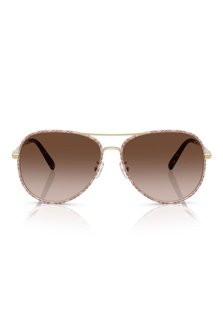 58mm Pilot Sunglasses, Main, color, BROWN GRADIENT