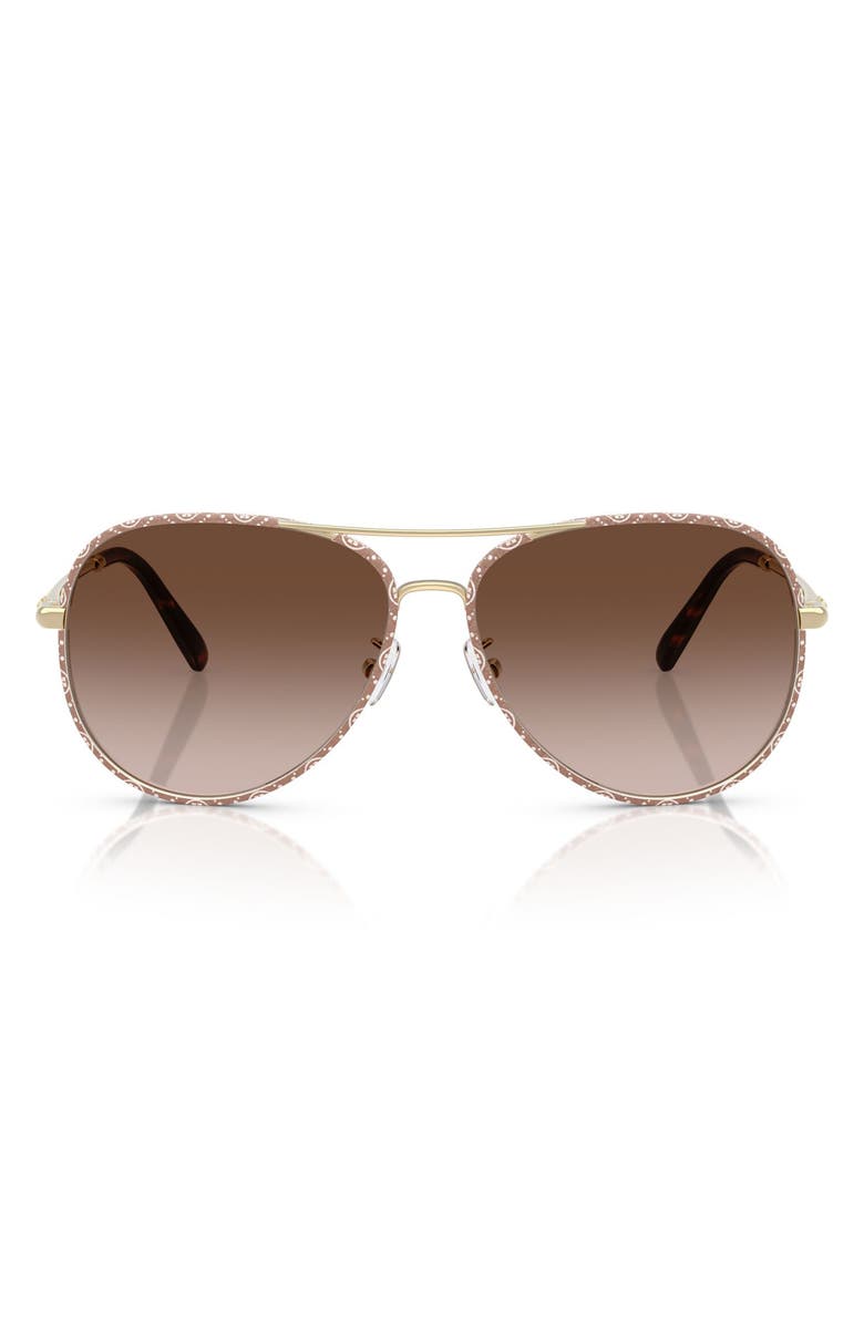 Tory Burch 58mm Pilot Sunglasses, Main, color, Brown Gradient
