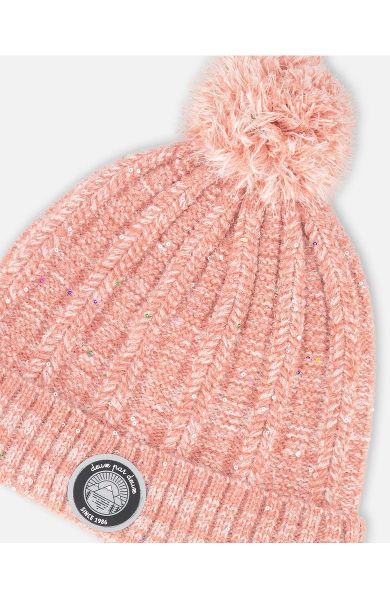 Deux par Deux Baby Girl's Knit Hat Light Pink, Alternate, color, Bridal Rose