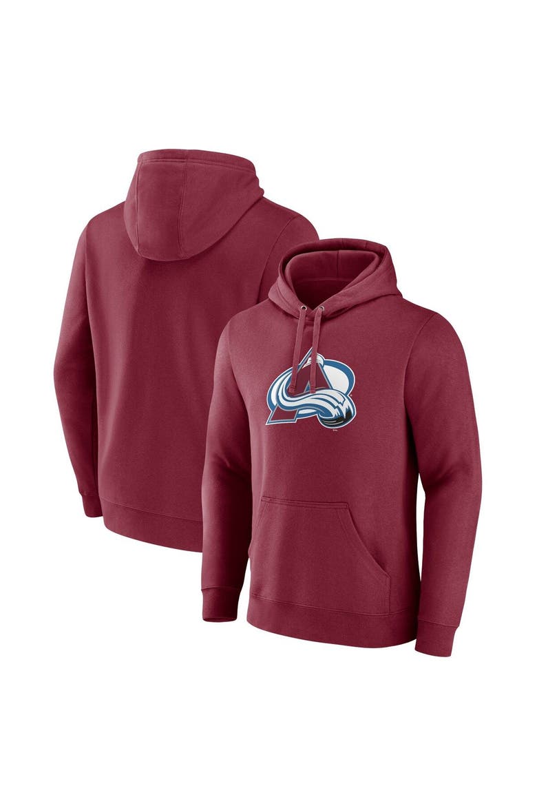 Men's Fanatics Branded Burgundy Colorado Avalanche Primary Logo Pullover Hoodie, Main, color, Burgundy