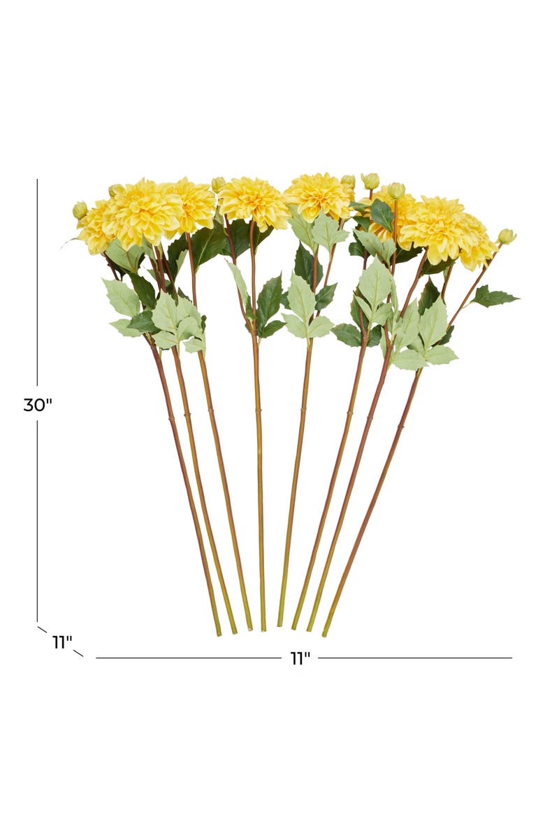SONOMA SAGE HOME Set of Eight Yellow Dahlia Artificial Flowers, Alternate, color, Yellow