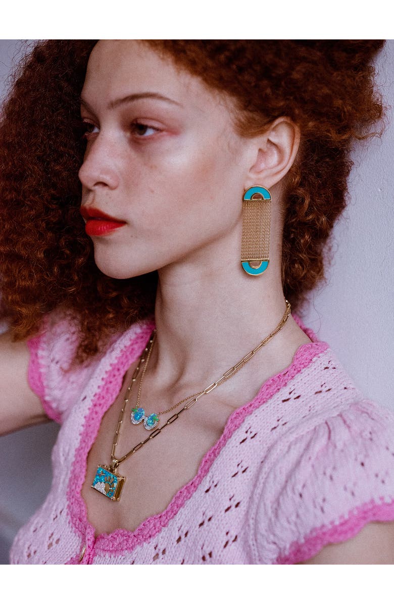 NeverNoT Grab 'n' Go Ready 2 Smile Drop Earrings, Alternate, color, Blue Blue