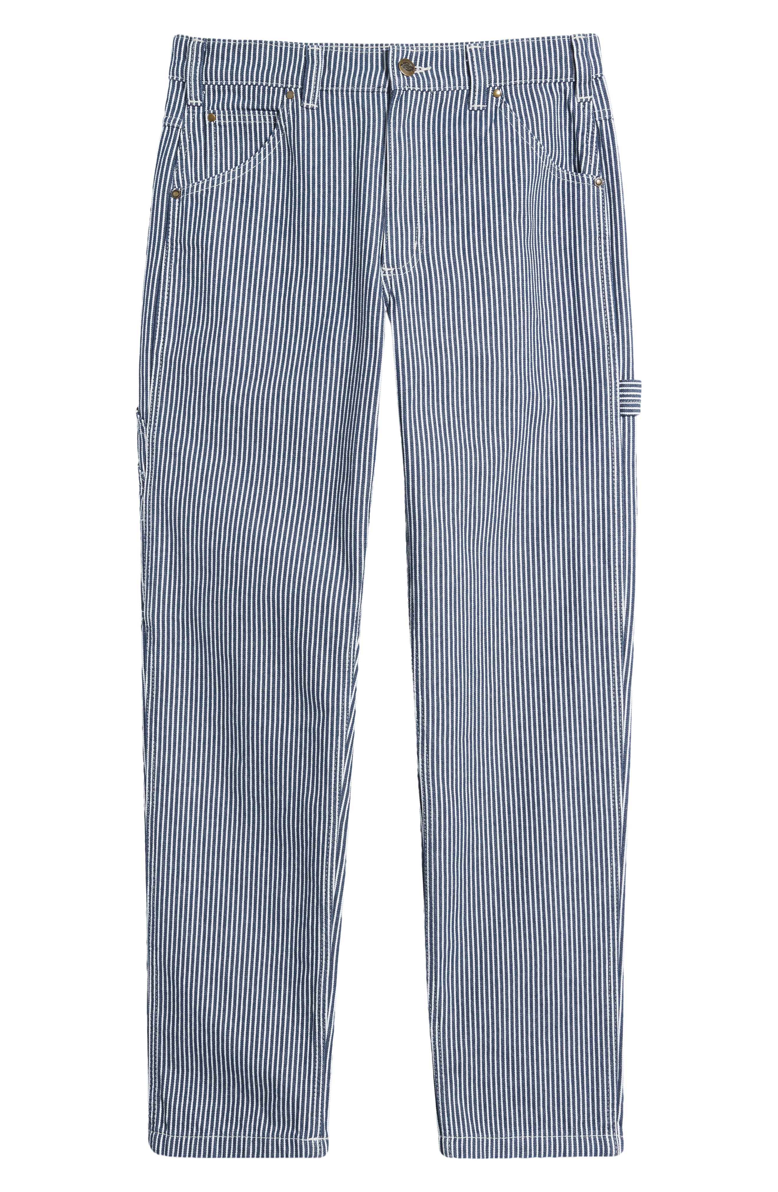 Garyville Hickory Stripe Straight Leg Carpenter Pants (Men 