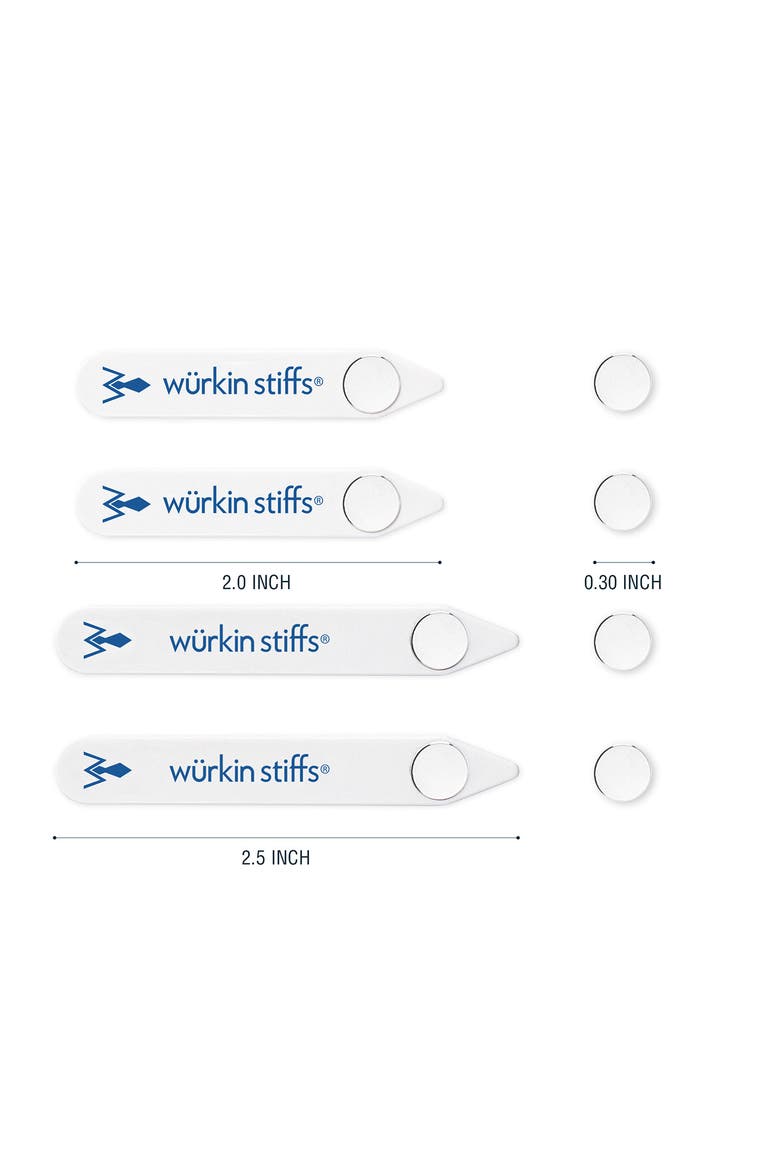 Stiff-N-Stays Magnetic Collar Stays - Set of 2, Alternate, color, WHITE
